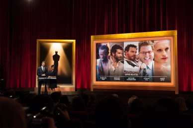 Chris Hemsworth and Academy President Cheryl Boone Isaacs announce the nominations for the 86th Academy Awards 