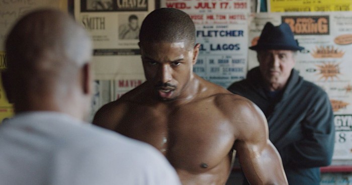 Adonis Johnson (Michael B. Jordan) trains under the watchful eye of Rocky Balboa (Sylvester Stallone).